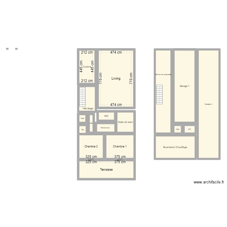 Plan de l'étage. Plan de 20 pièces et 216 m2