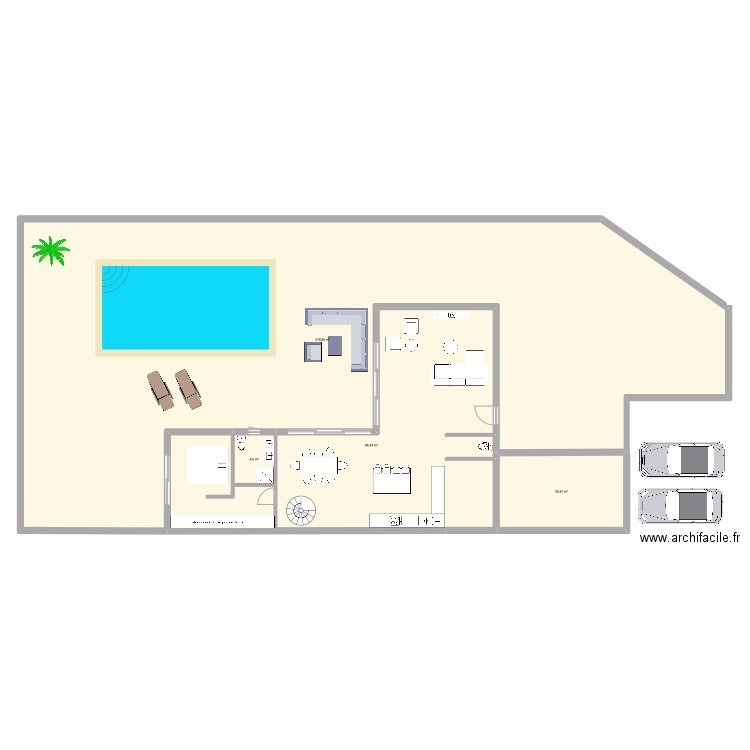 villa 1. Plan de 4 pièces et 439 m2