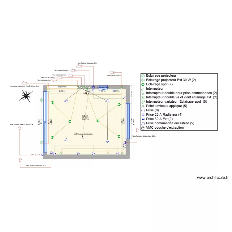 Salon Electricite. Plan de 