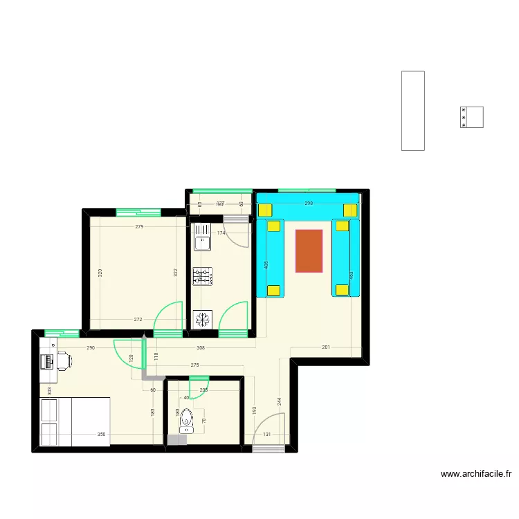 C C. Plan de 5  et 49 m²