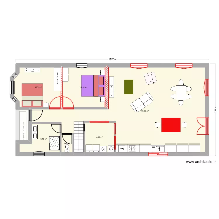 Plan maison avec extention. Plan de 12 et 213 m² Plan maison avec extention. Plan de 12 et 213 m²