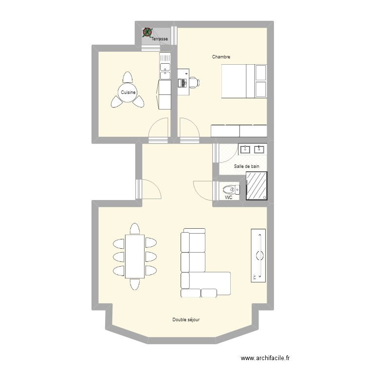 Daschanel 215. Plan de 6 pièces et 75 m2