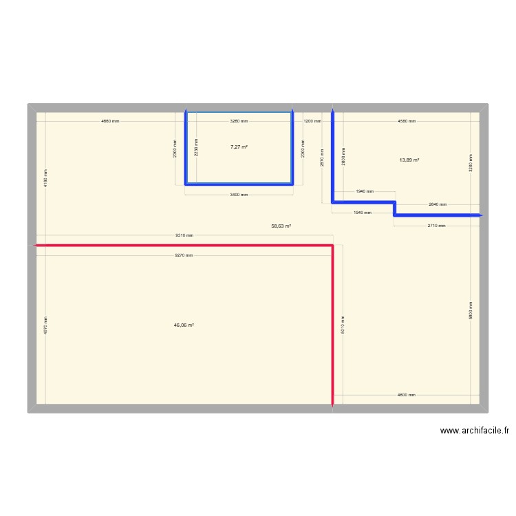 tavernier parquet. Plan de 4 pièces et 126 m2