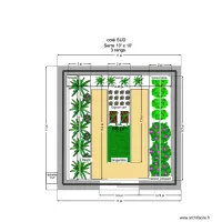 plan de jardin serre 10x10 &agrave; 3 platebandes