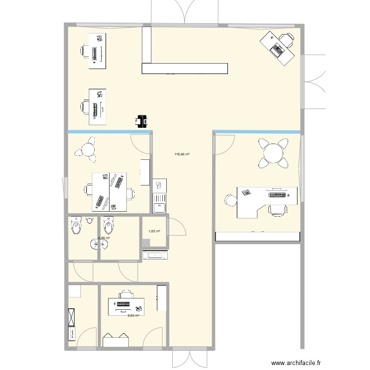 Gräber Bas. Plan de 4 pièces et 136 m2