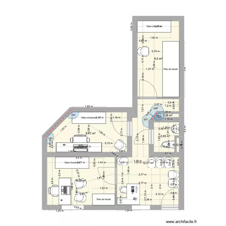 Cabinet VA. Plan de 7 et 42 m² Cabinet VA. Plan de 7 et 42 m²