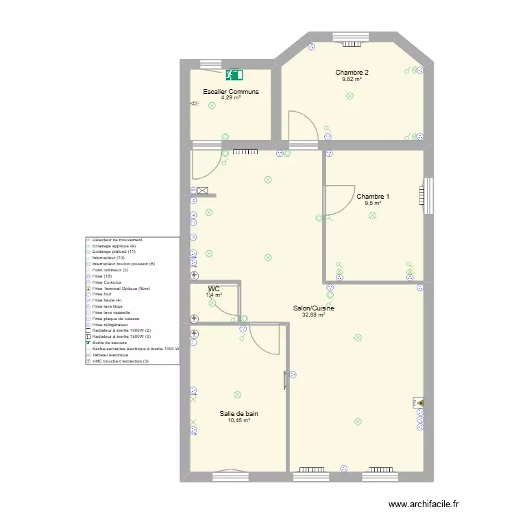 R+1 Couture. Plan de 6 Pièces et 68 m² R+1 Couture. Plan de 6 Pièces et 68 m²