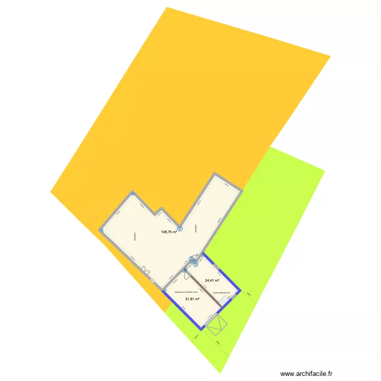 plan V3 m&ecirc;me maison avec sous sol et pignon. Plan de 4  et 236 m²