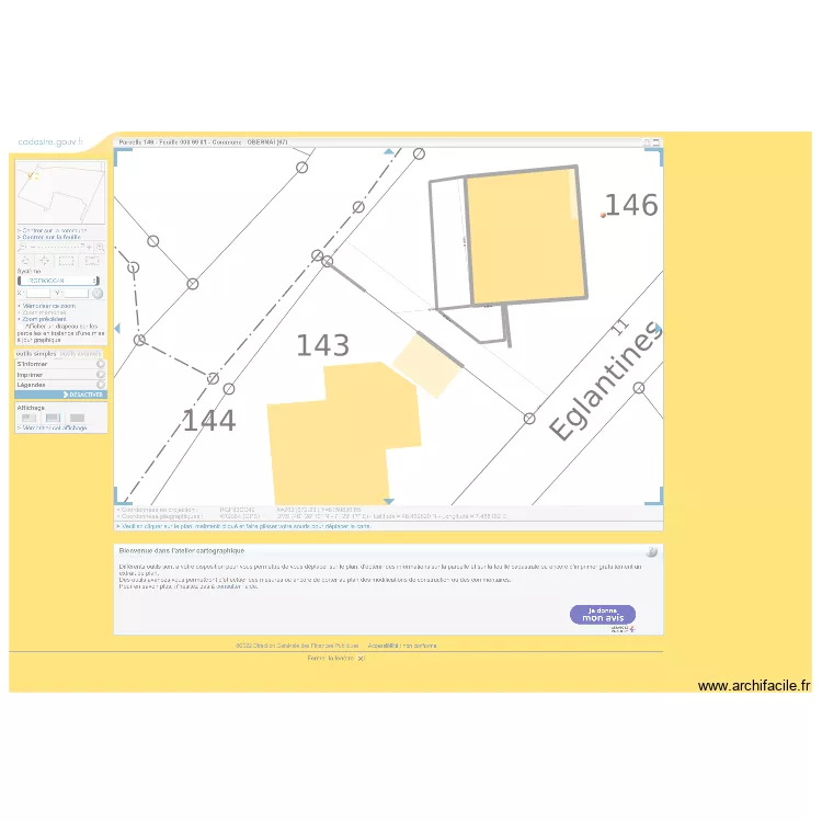 Cadastre voisin. Plan de 