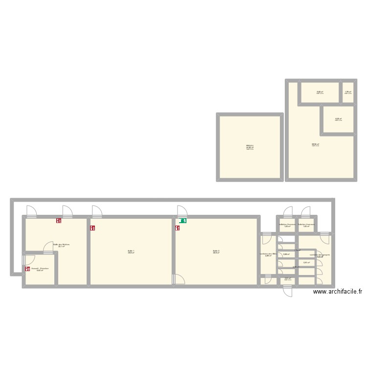 HUNETE PLAN DE SECURITE. Plan de 18 pièces et 203 m2