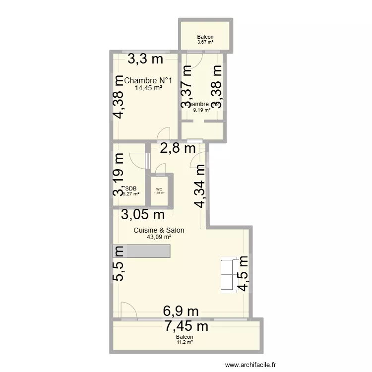 Appartement Embourg. Plan de 