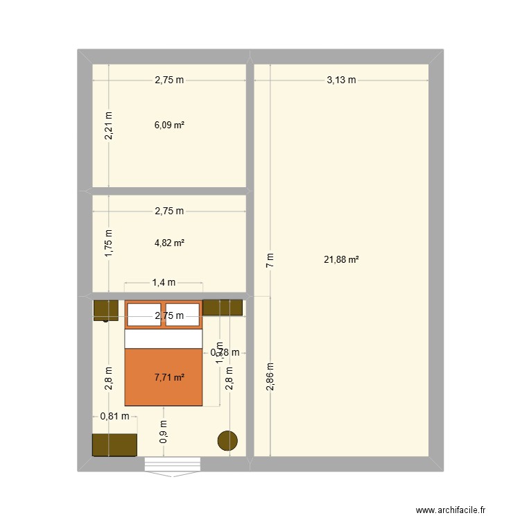 René02. Plan de 7 pièces et 79 m2