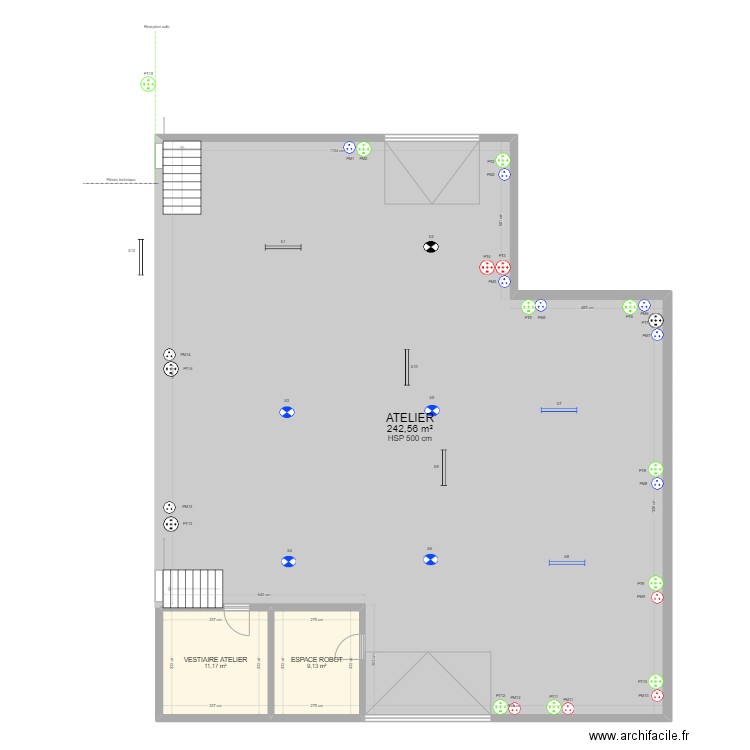 ATELIER v2. Plan de 3 pièces et 263 m2