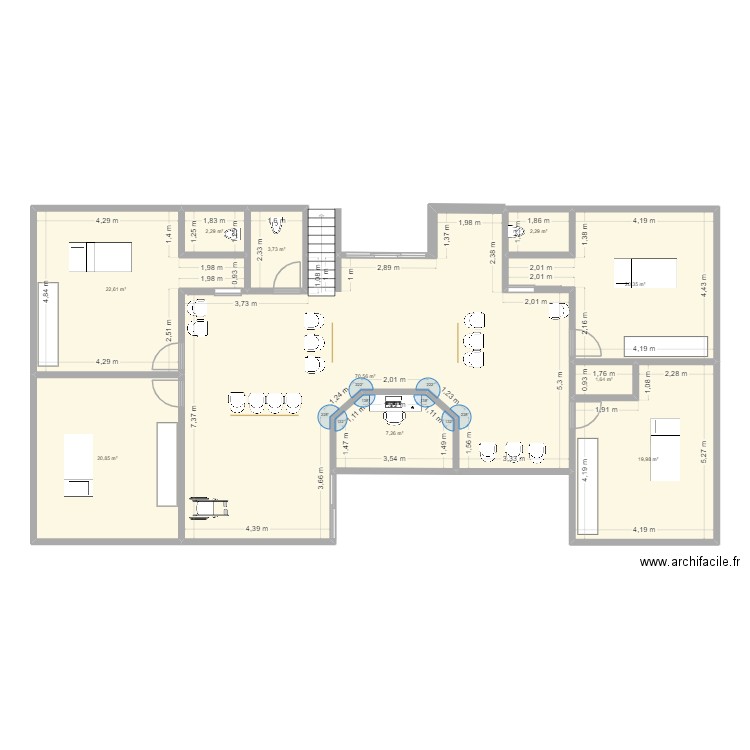 H 2 entrees. Plan de 10 pièces et 172 m2