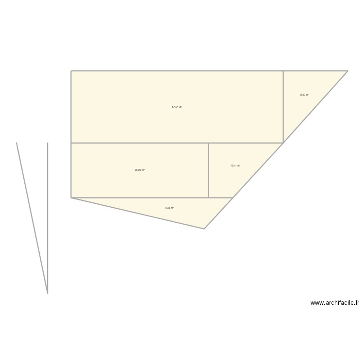 dar. Plan de 5 pièces et 113 m2