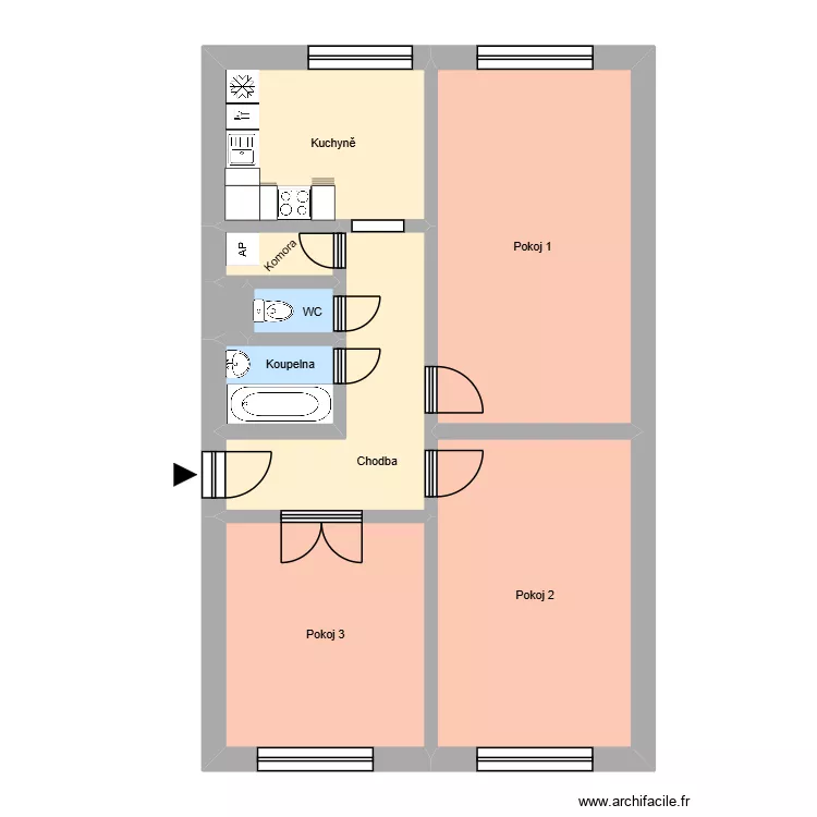 Slavíčkova 2359, byt 3. Plan de 13 et 198 m² Slavíčkova 2359, byt 3. Plan de 13 et 198 m²