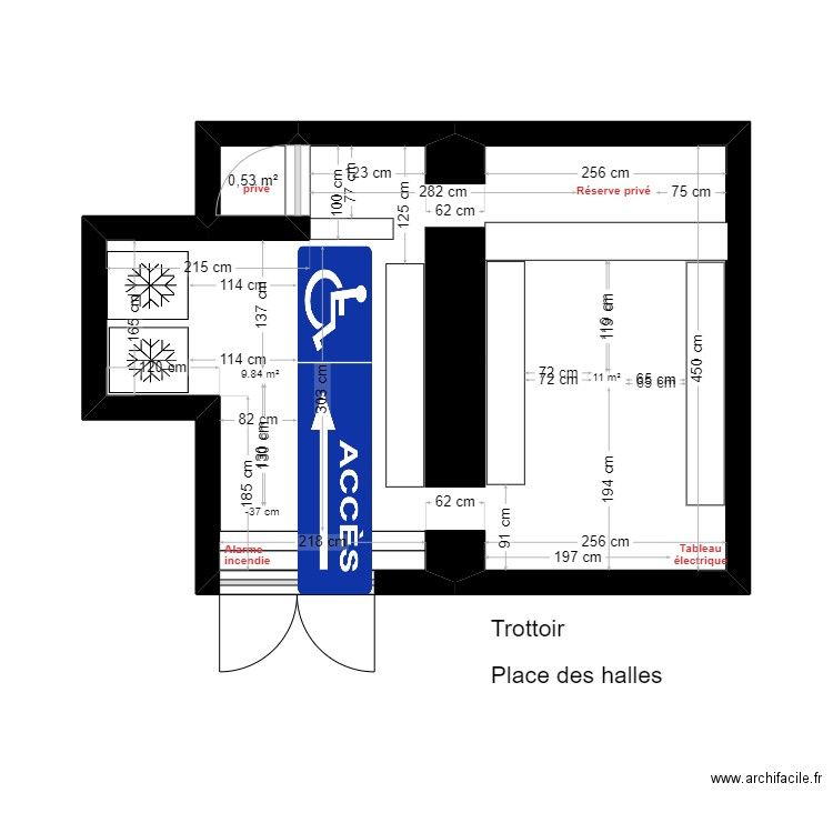epicerie. Plan de 0 pièce et 0 m2