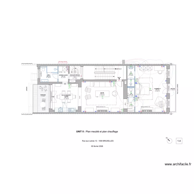 Unit&eacute; II plan. Plan de 
