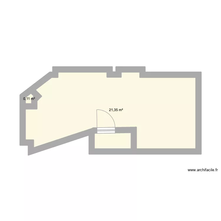 plan 1. Plan de 2  et 21 m²