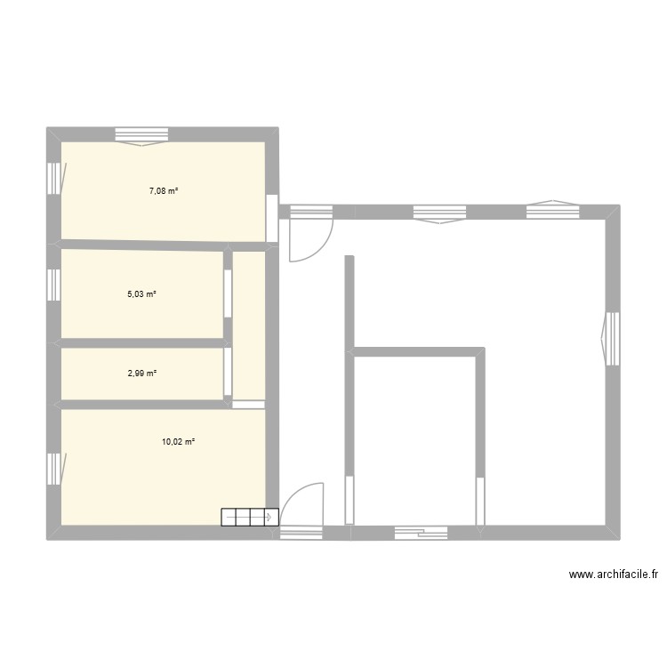 Maison Virandeville. Plan de 4 pièces et 25 m2