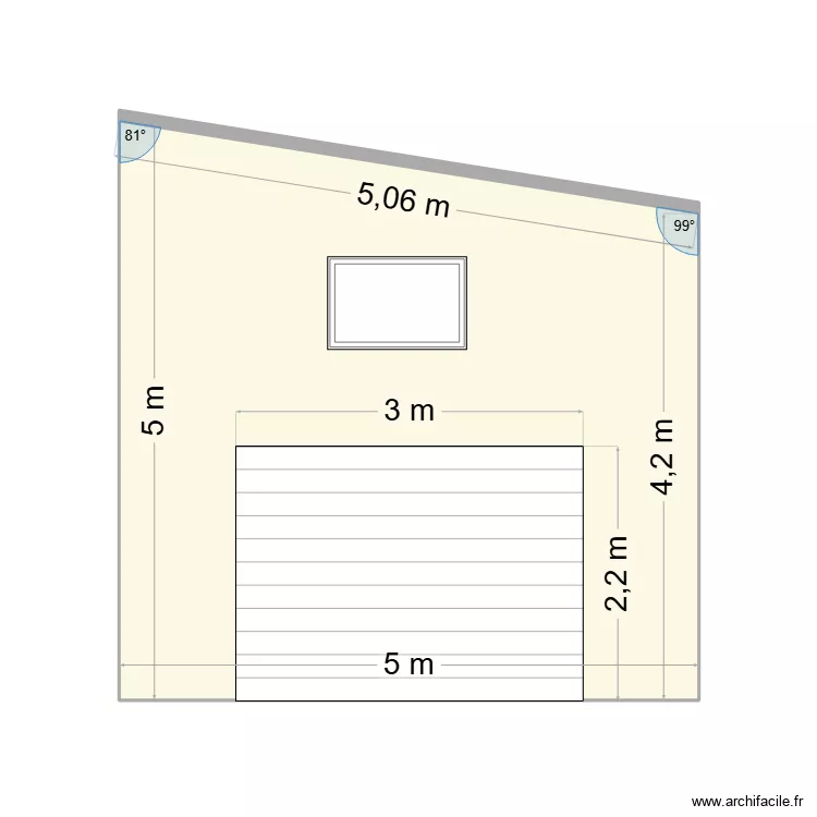 Fa&ccedil;ade NORD Entr&eacute;e garage. Plan de 