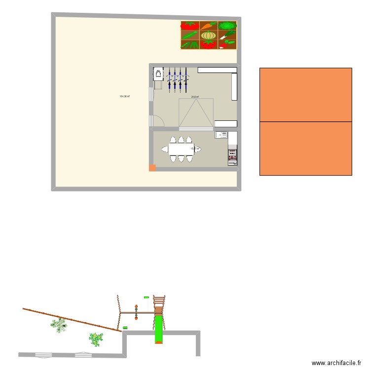 KOJARD. Plan de 3 pièces et 144 m2