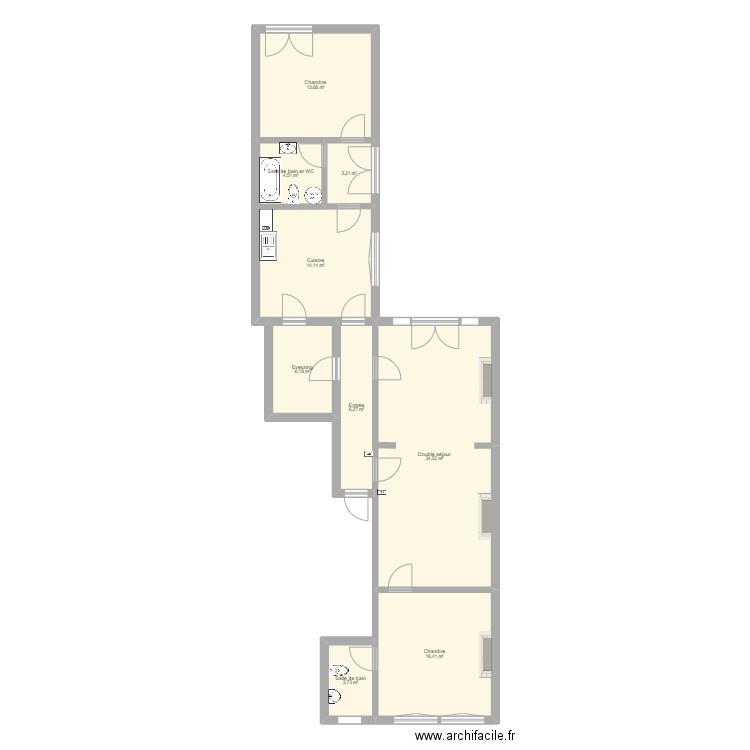 186893 - FEDDAL. Plan de 9 pièces et 103 m2