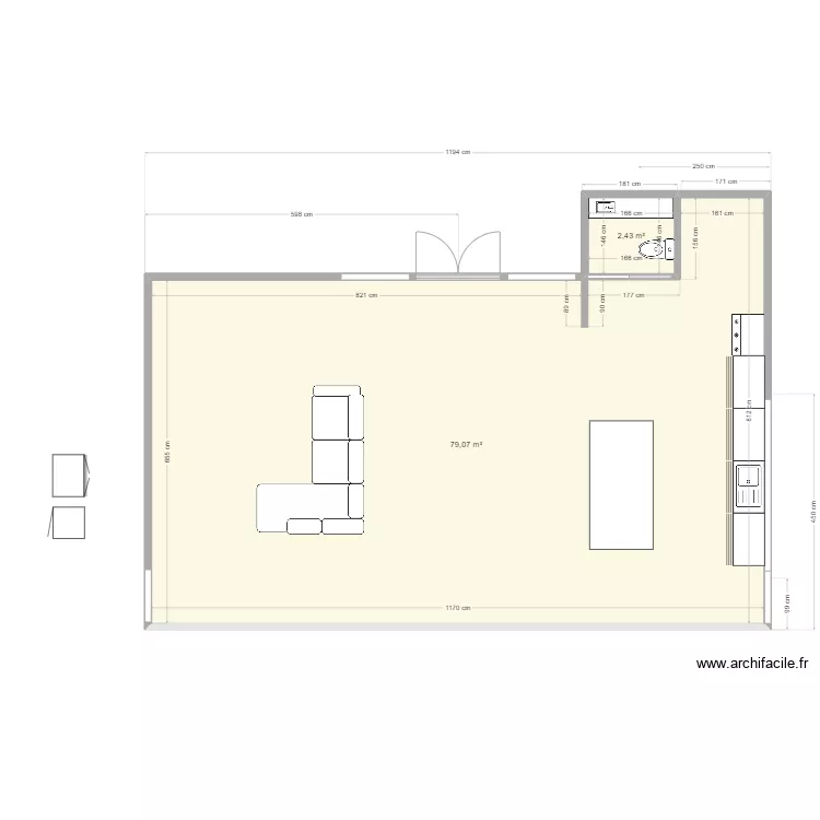 living room. Plan de 
