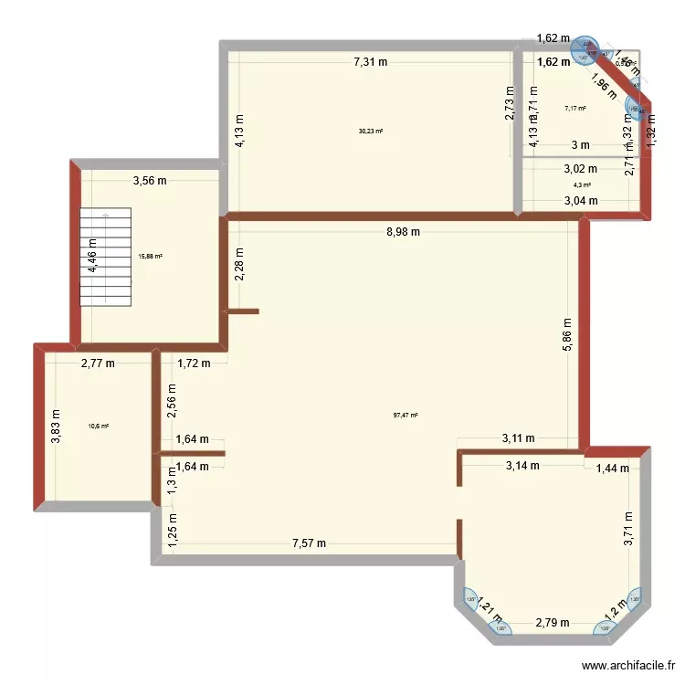 La Plume de Paon V1. Plan de 7 Pièces et 166 m² La Plume de Paon V1. Plan de 7 Pièces et 166 m²