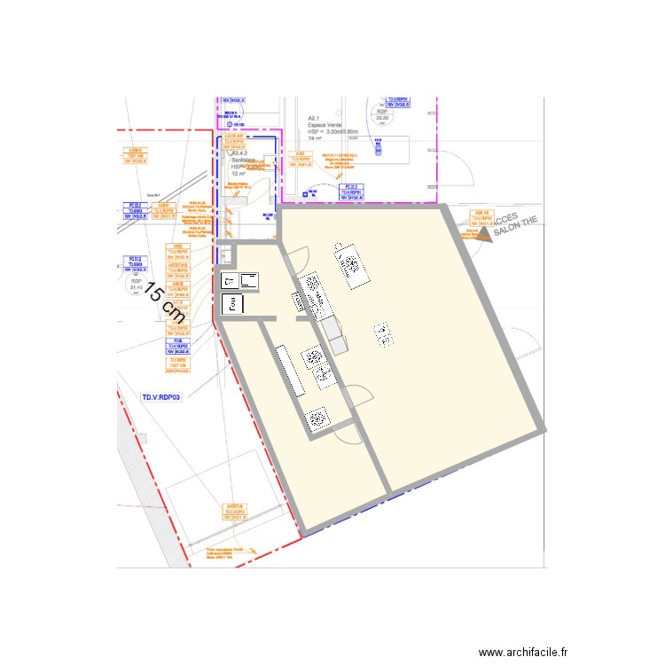 BAMe DAUBREE2. Plan de 3 pièces et 87 m2