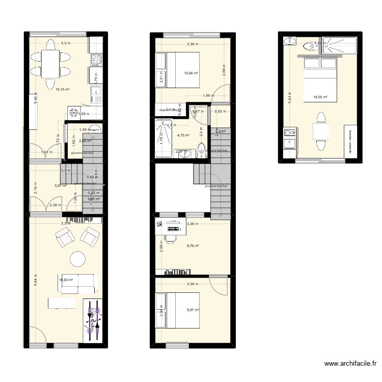 3 Ring Terrace Ba. Plan de 11 pièces et 98 m2