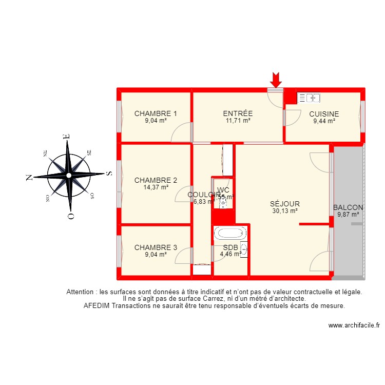 BI 19169 - . Plan de 15 pièces et 119 m2