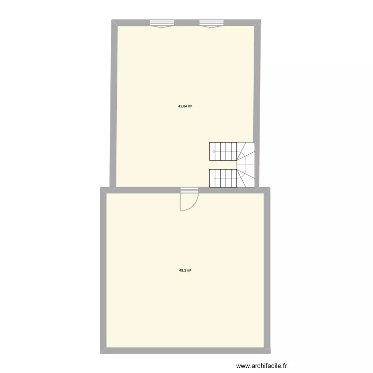 Etage 1. Plan de 2 Pièces et 92 m² Etage 1. Plan de 2 Pièces et 92 m²