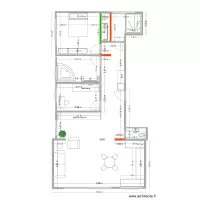 plan douche 140x170, baignoire dans la chambre