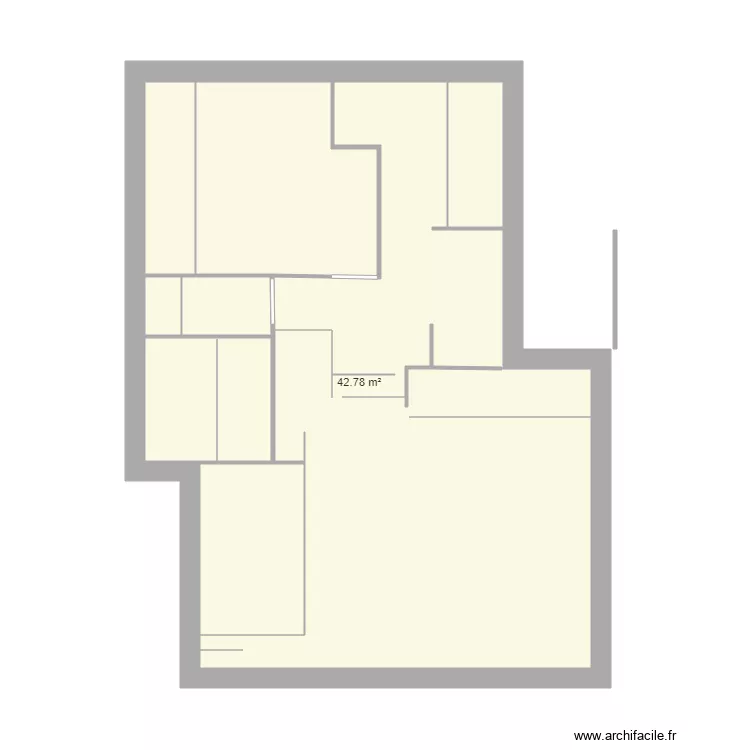 mazet Gaujac2. Plan de 1  et 43 m²