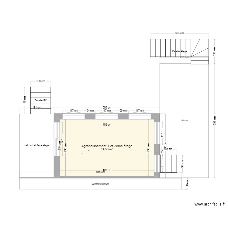 7391. Plan de 1 pièce et 15 m2