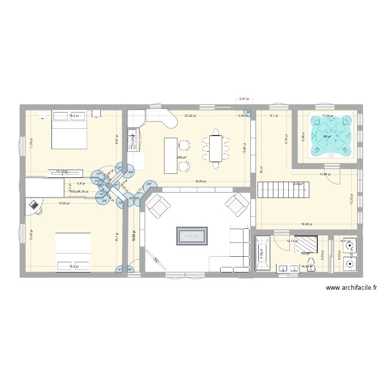 Maison Alain. Plan de 5 pièces et 105 m2