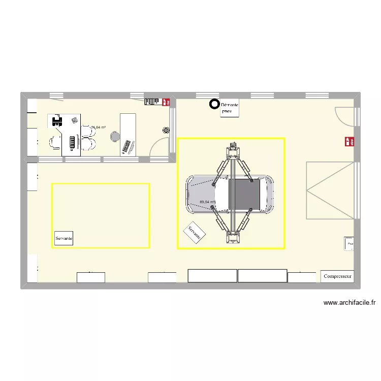 Garage automobile. Plan de Garage automobile. Plan de