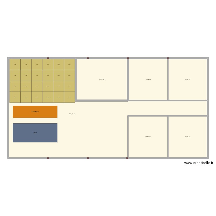 Batiumentvougy. Plan de 6 pièces et 293 m2