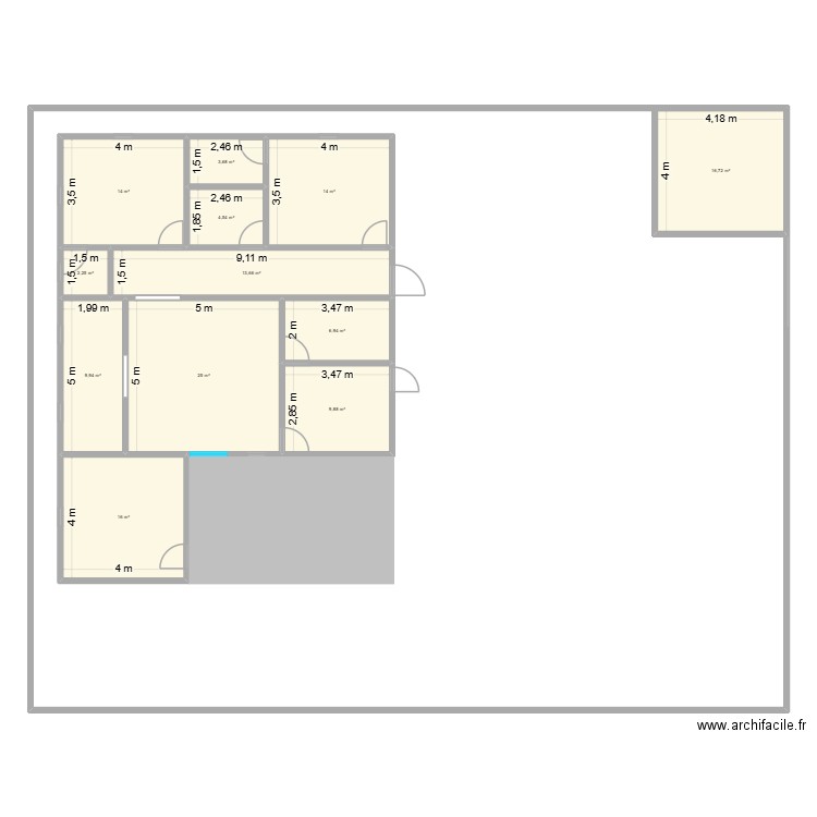 SILIMAN. Plan de 12 pièces et 137 m2
