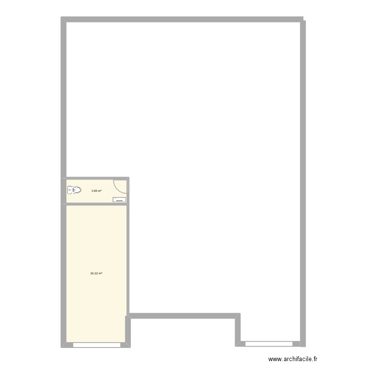 8080. Plan de 2 pièces et 26 m2