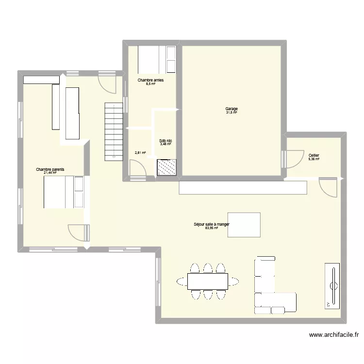 maison prop 2. Plan de 7  et 157 m²