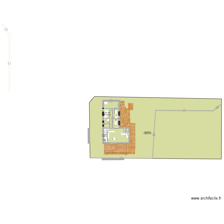 AAZ. Plan de 2 pièces et 15 m2