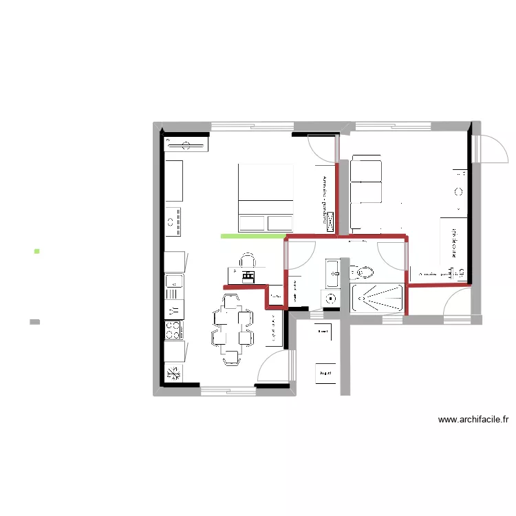 Chambre 7 - Chambre 6 - V11 (plus grande). Plan de 