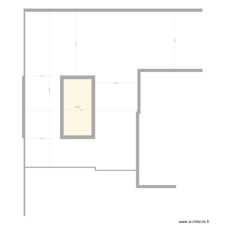 piscine. Plan de 1 pièce et 16 m2