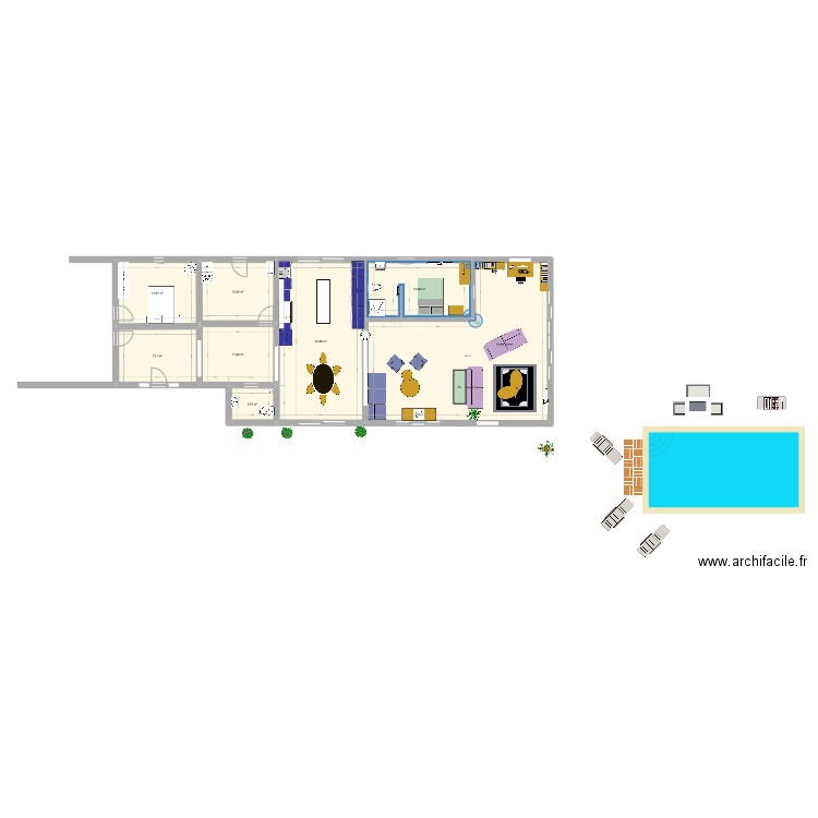 louhans. Plan de 6 pièces et 171 m2