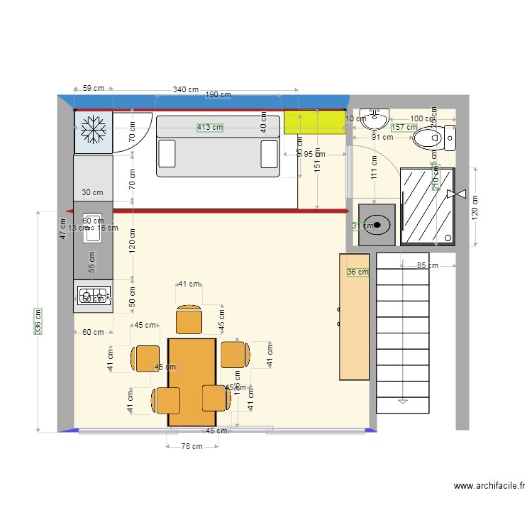 contagem_F1_SDB. Plan de 0 pièce et 0 m2