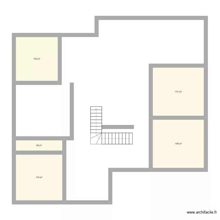sous-sol. Plan de 5  et 49 m²