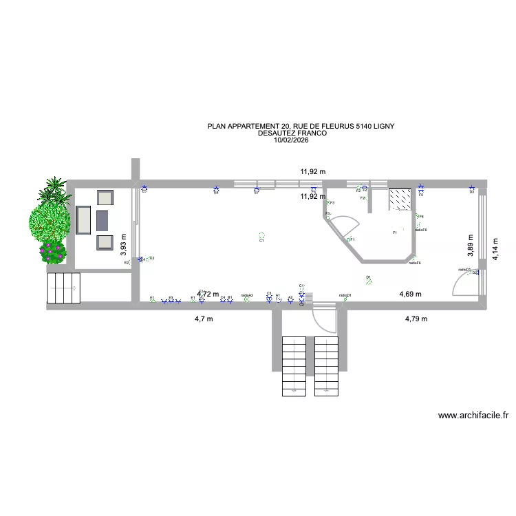 APPARTEMENT LIGNY. Plan de 