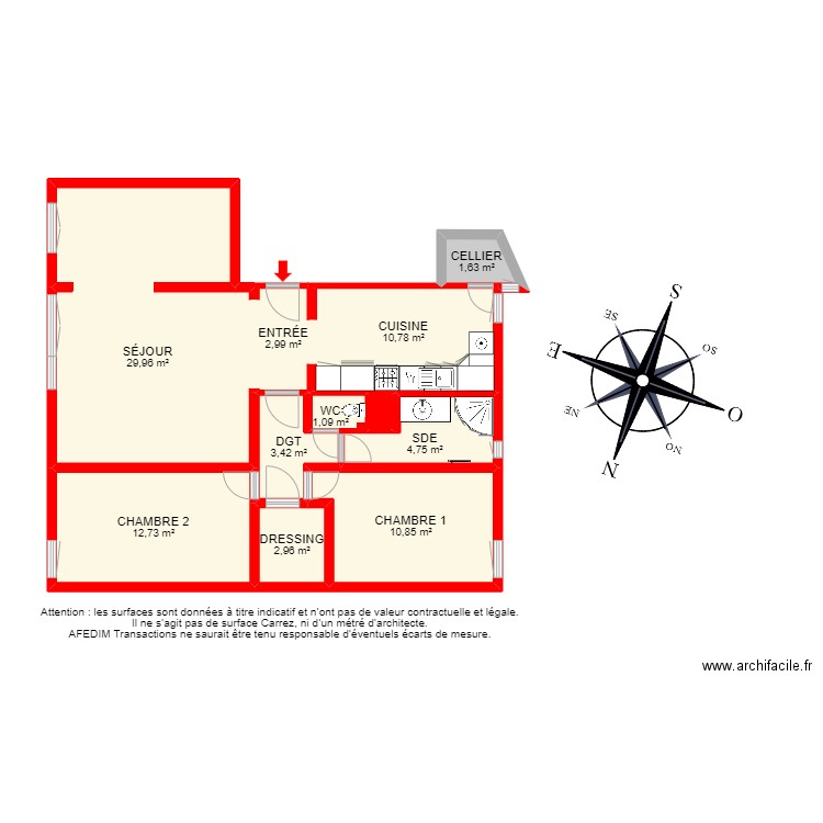 BI 18889. Plan de 12 pièces et 85 m2